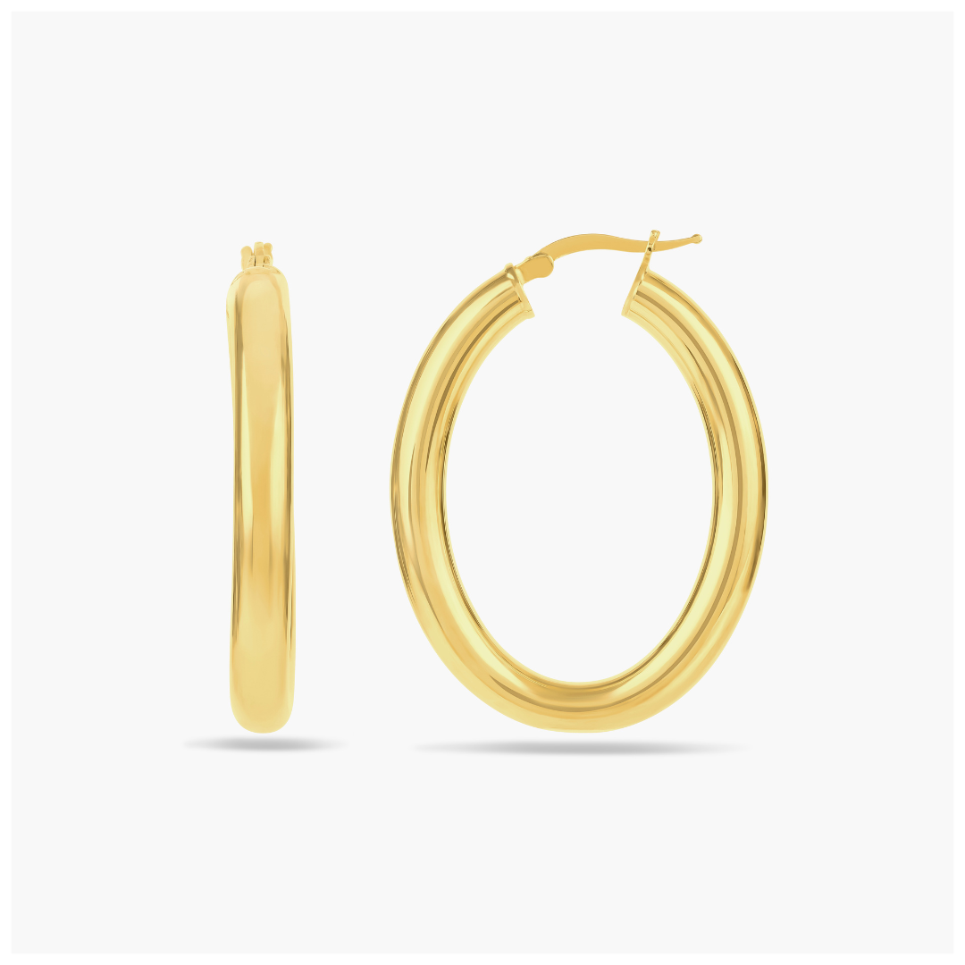 Oval Tube Hoops | Restivo Jewelers