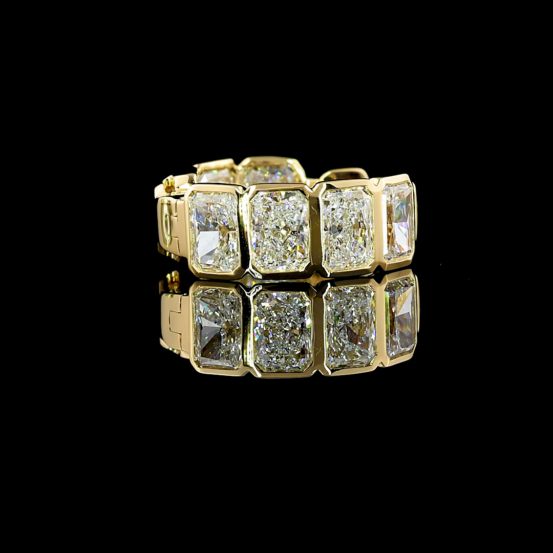 14K Radiant Shape Huggies