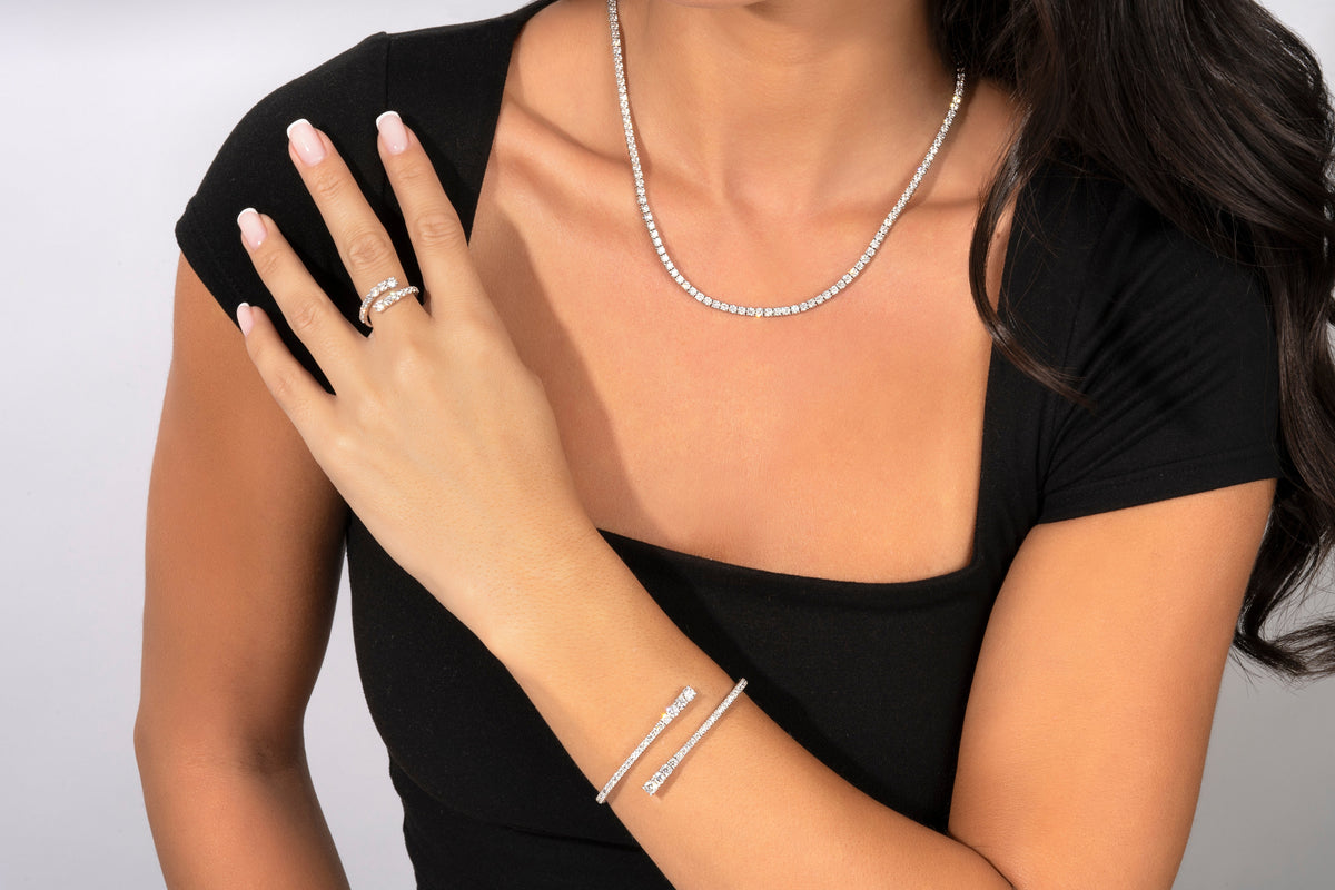 14K Classic Diamond Tennis Necklace | Restivo Jewelers