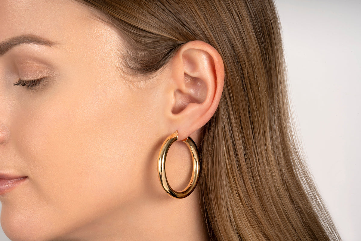 14K Classic Hoops (Thick) | Restivo Jewelers