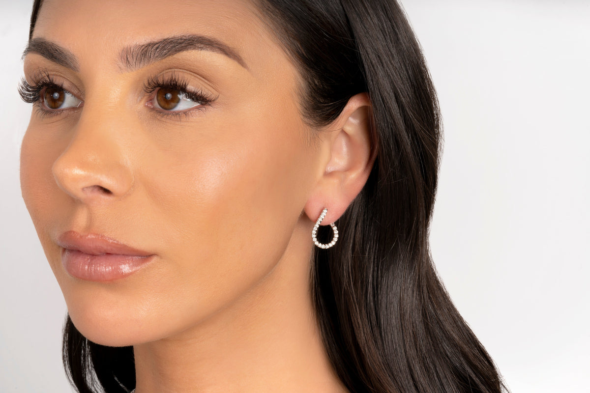 14K Diamond Hook Earrings | Restivo Jewelers