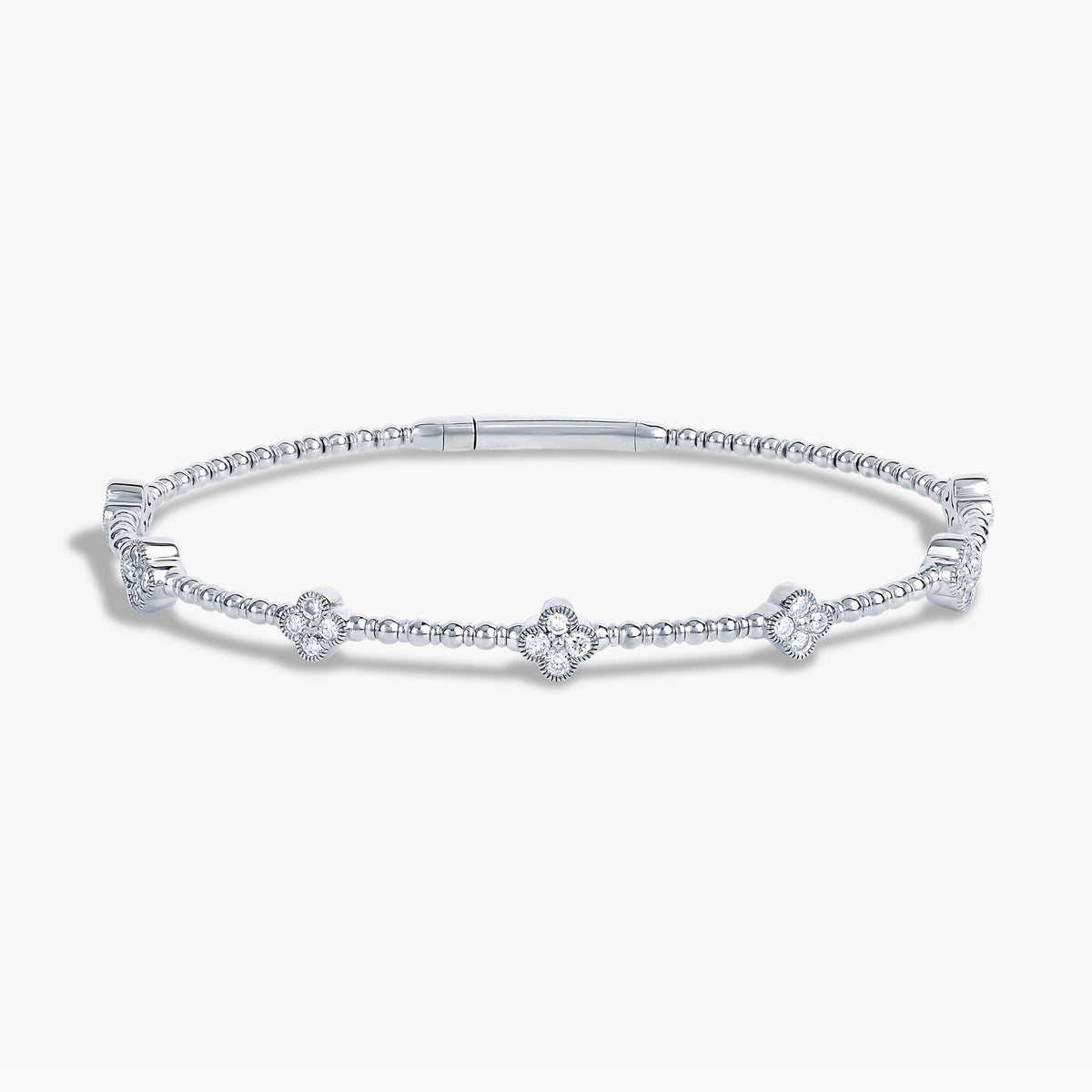 14K Flexi Dainty Clover Bangle | Restivo Jewelers