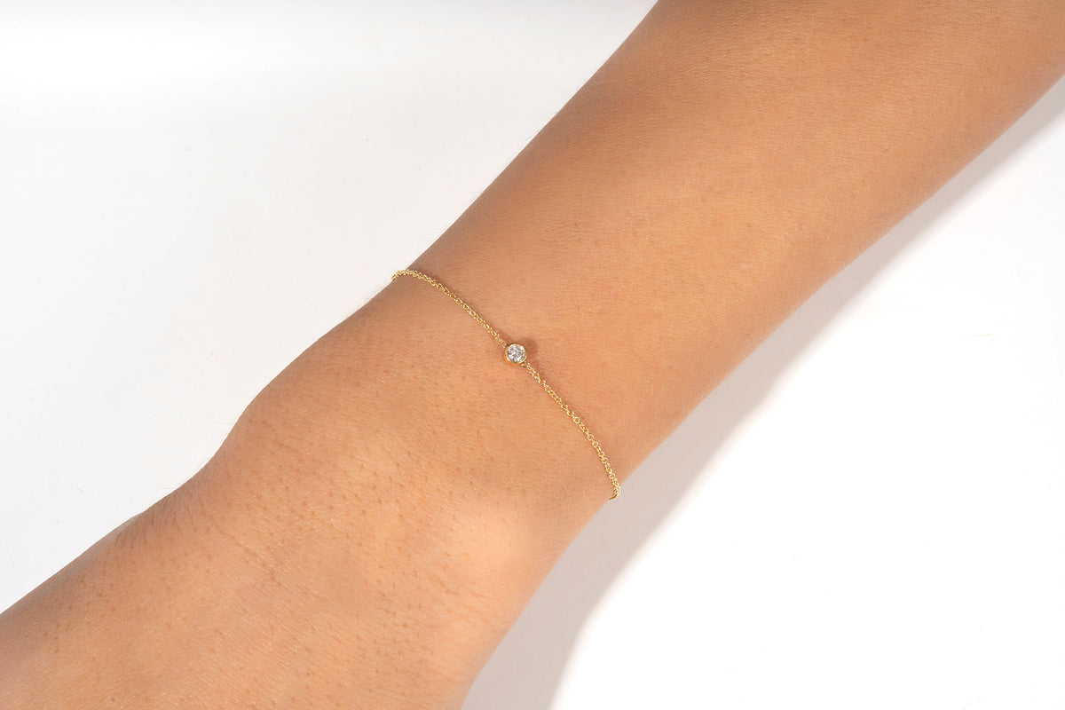 14K Solitaire Diamond Bracelet | Restivo Jewelers