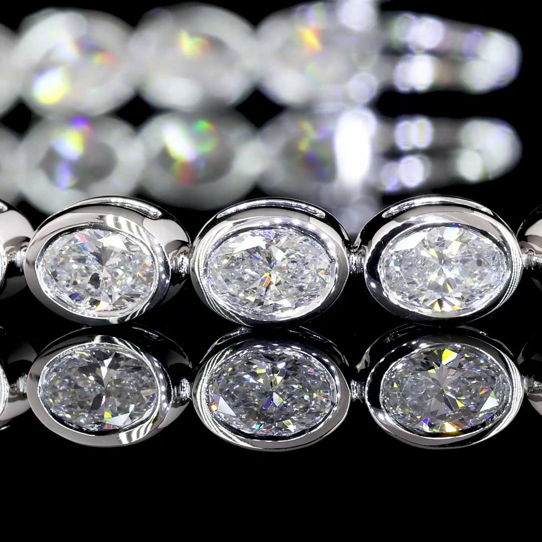 Oval Cut Bezel Tennis Bracelet 6 CT | Restivo Jewelers