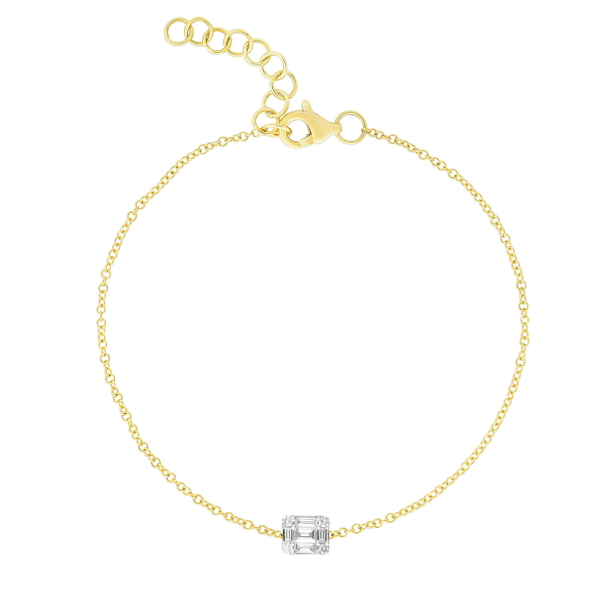 14K Illusion Emerald Diamond Bracelet | Restivo Jewelers