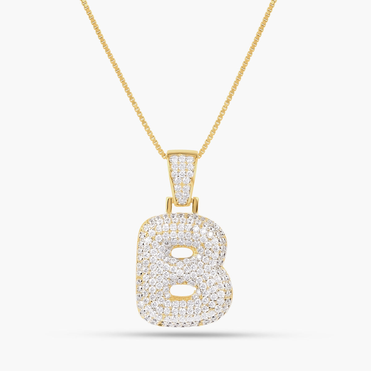 Big CZ Bubble Letter Necklace | Restivo Jewelers