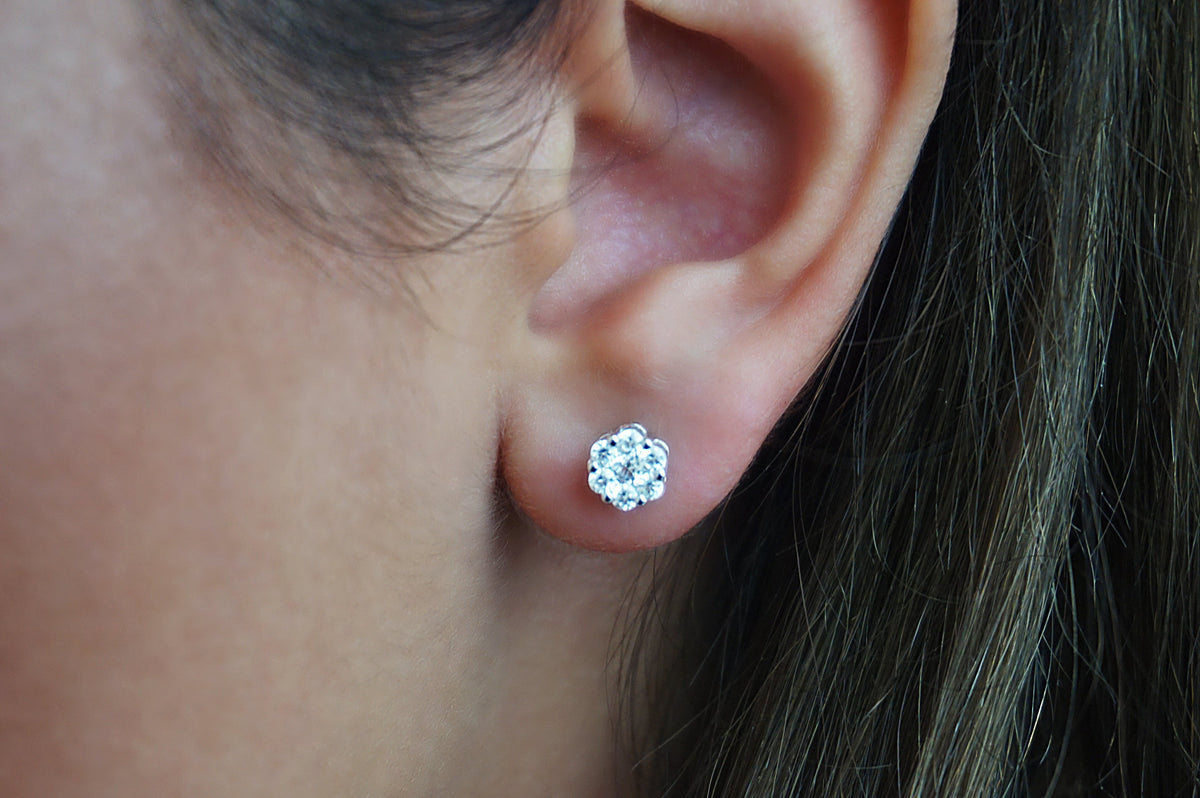 CZ Cluster Stud | Restivo Jewelers