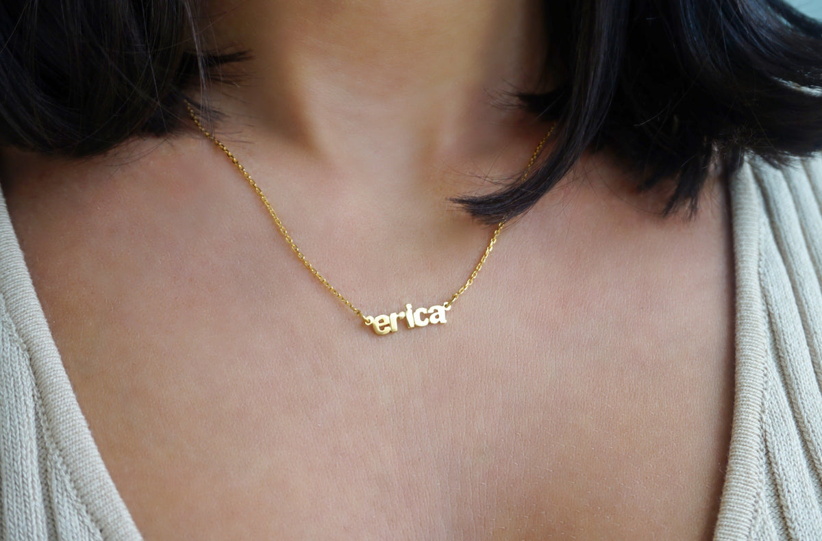 Mini Lowercase Nameplate | Restivo Jewelers