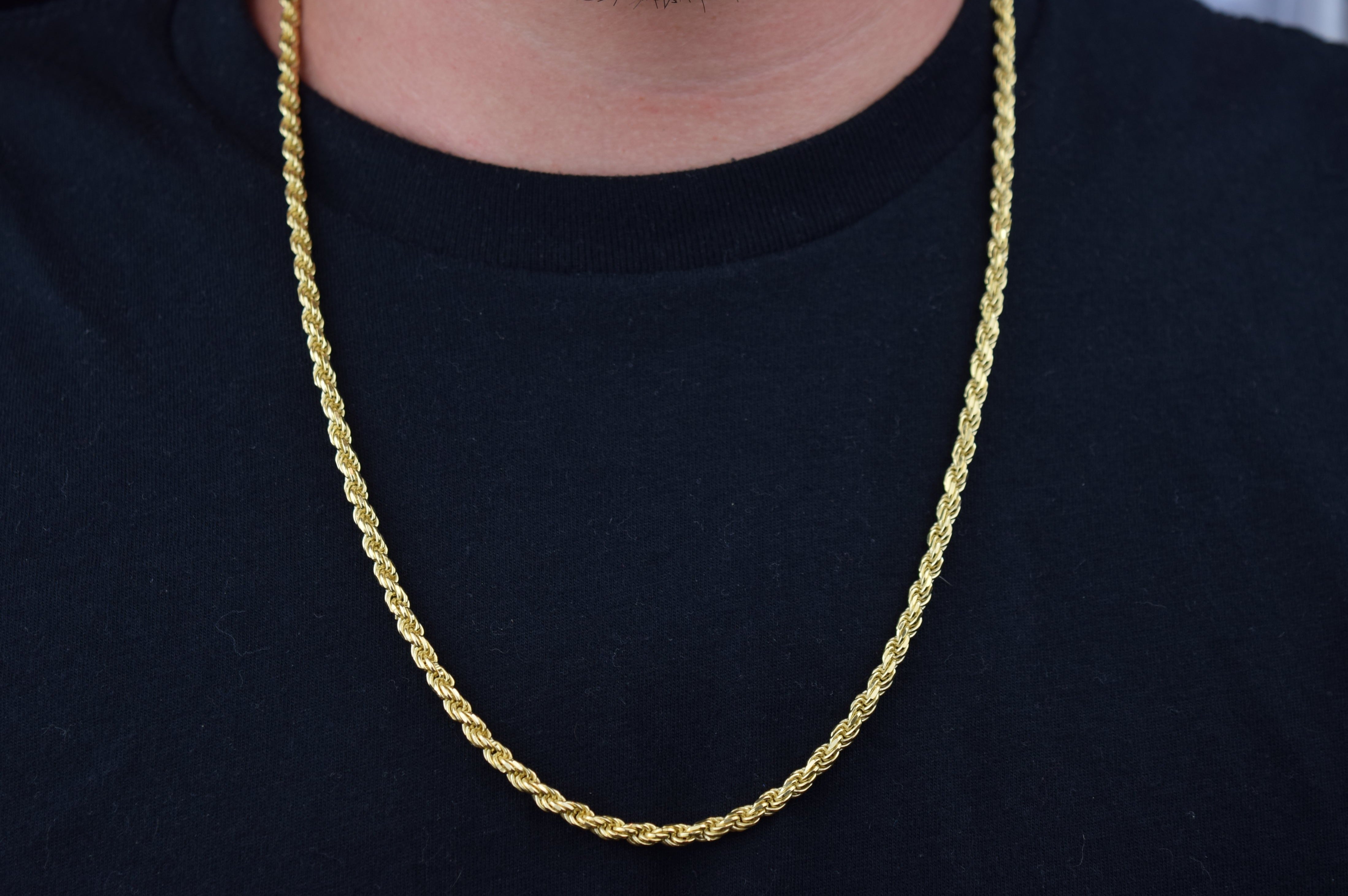 Mens Gold Vermeil Rope Chain