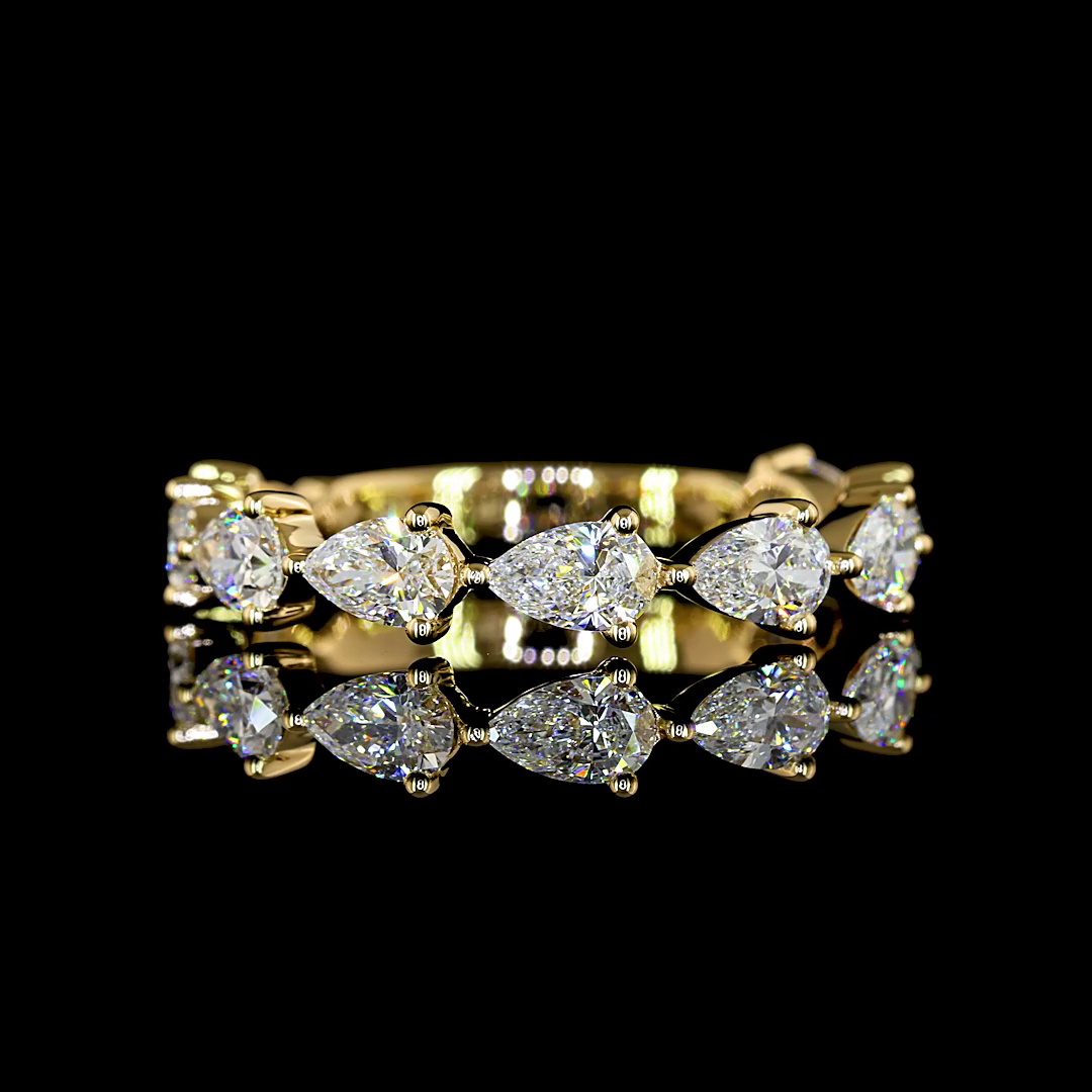 14K Pear Shape Eternity Band 1.35 CTW | Restivo Jewelers