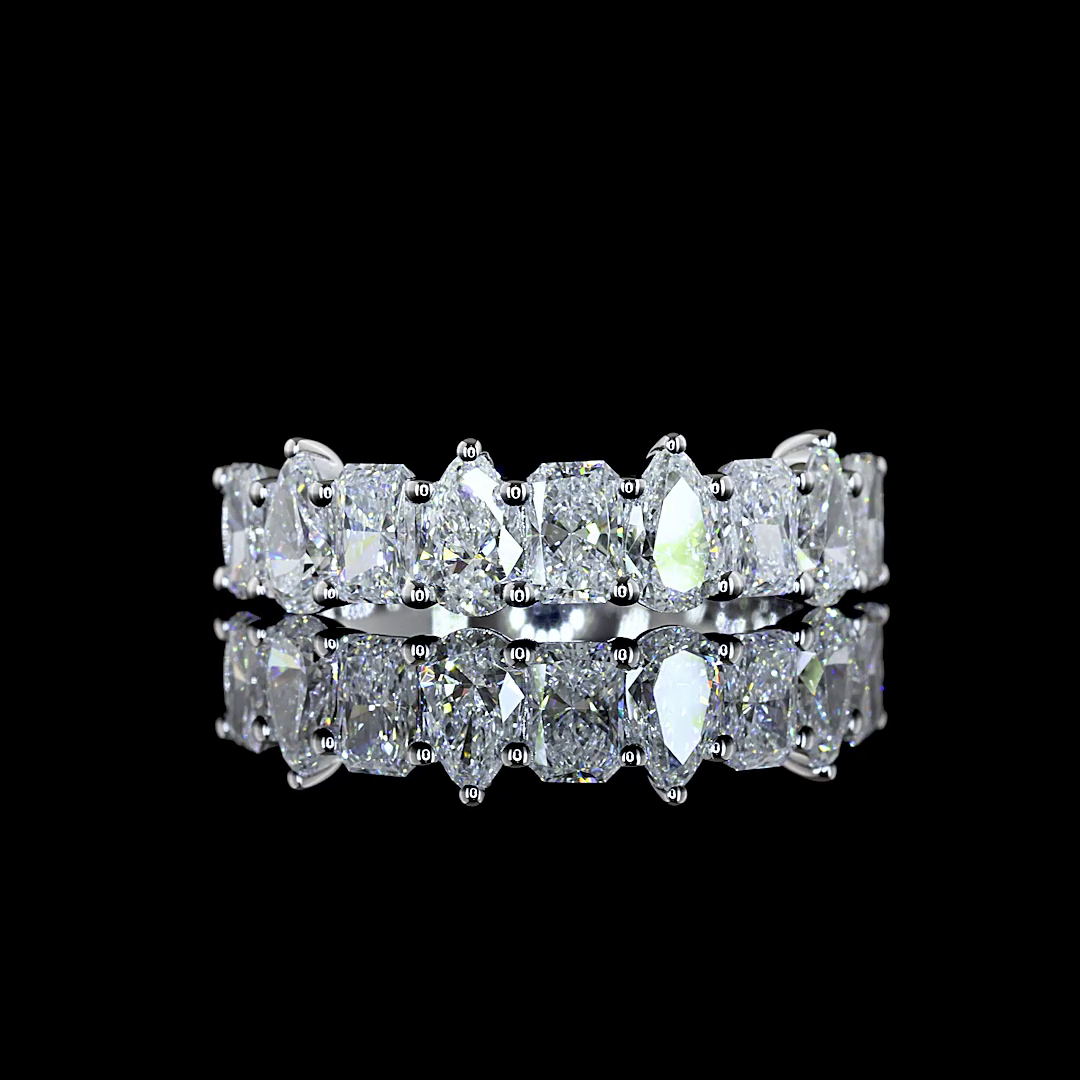 Pear & Radiant Shape Half Eternity Eternity Band