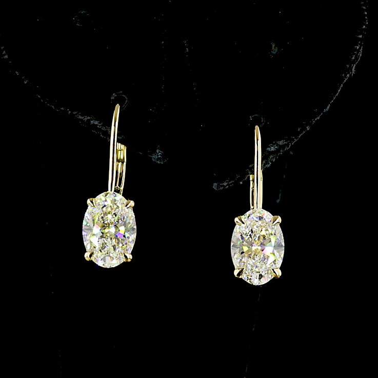 Oval Shape Hanging Earring 3 CTW