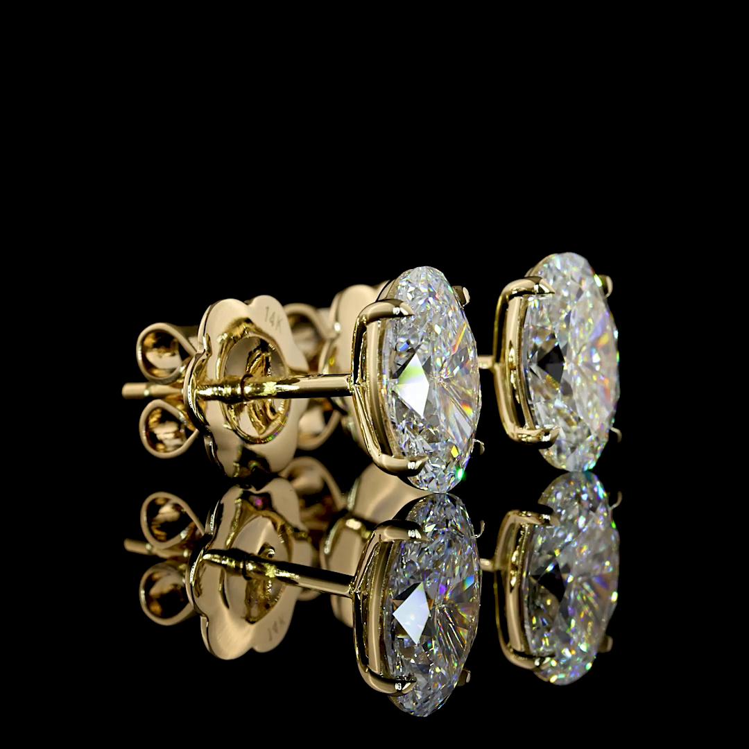 Oval Lab Grown Diamond Stud Earrings