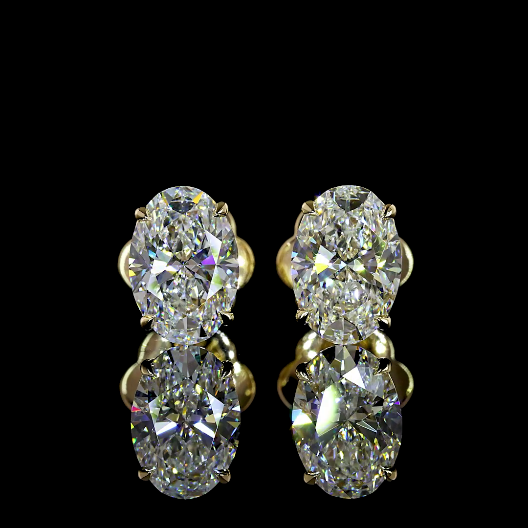 Oval Lab Grown Diamond Stud Earrings