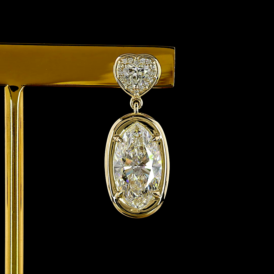 Marquise & Heart Shape Hanging Earring