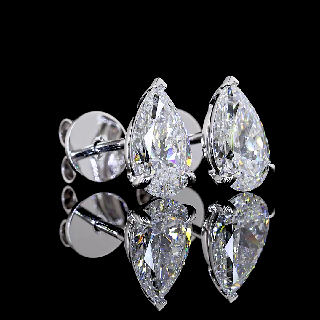 Pear Shape Lab Grown Diamond Stud Earrings | Restivo Jewelers