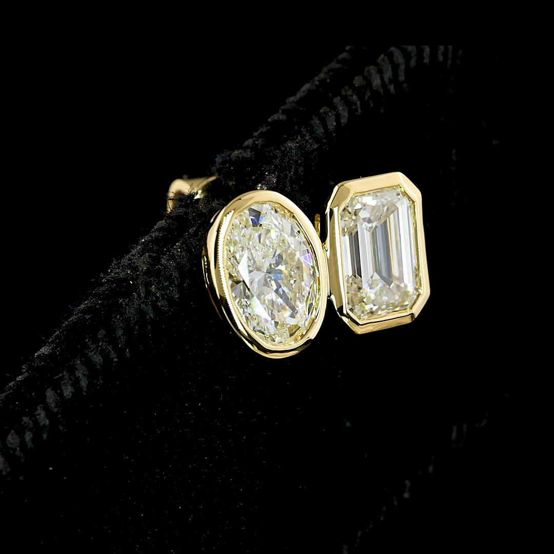 Toi et Moi Bezel Studs | Restivo Jewelers