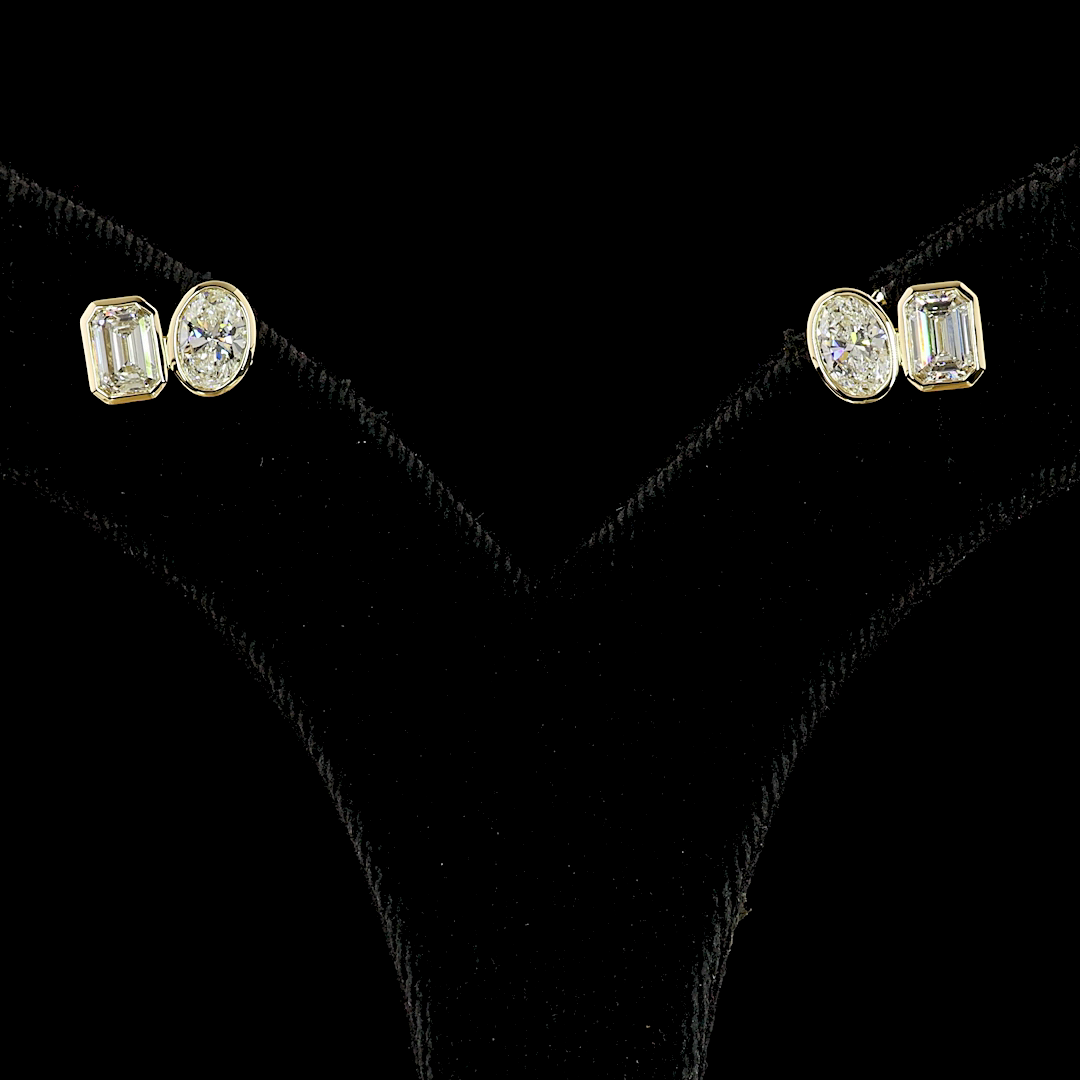 Toi et Moi Bezel Studs | Restivo Jewelers