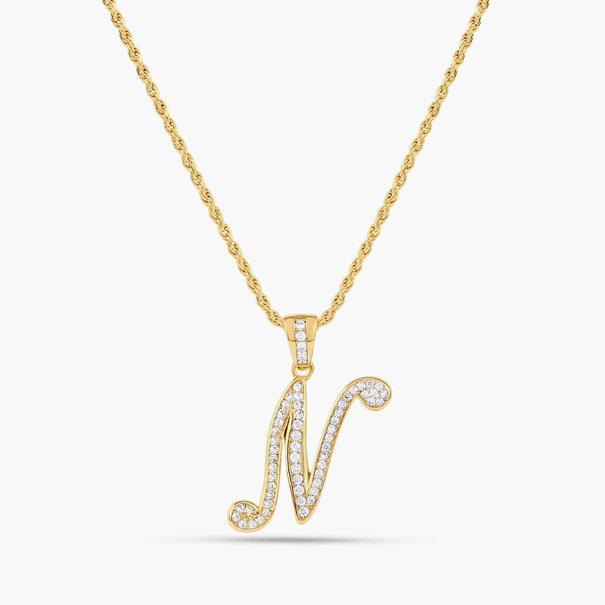 Script Initial Rope Chain Necklace | Restivo Jewelers