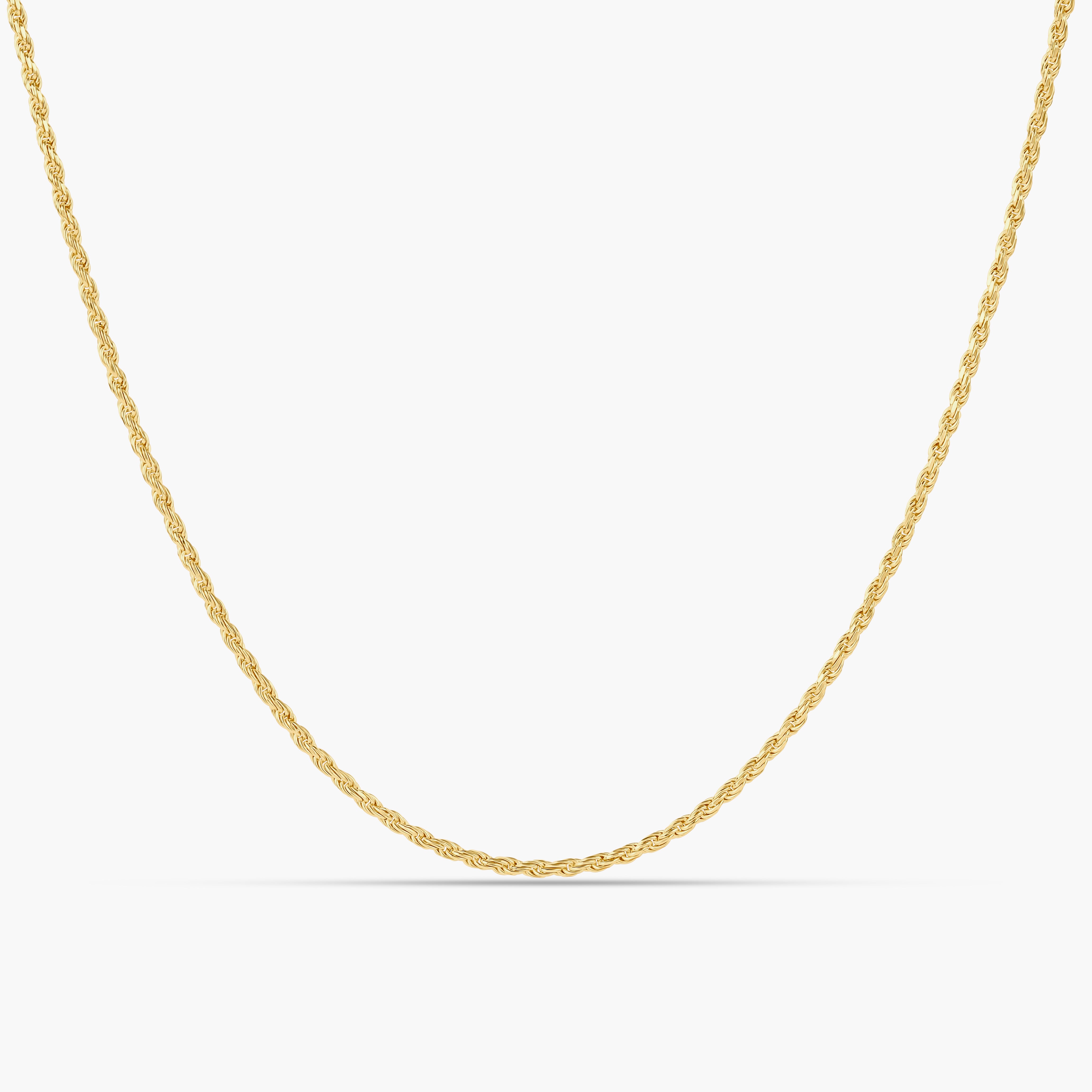 Mens 14K Thin Rope Chain