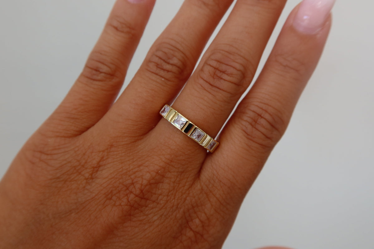 Gold Princess CZ Band | Restivo Jewelers