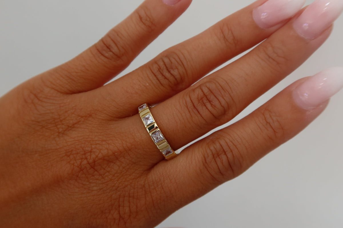 Gold Princess CZ Band | Restivo Jewelers