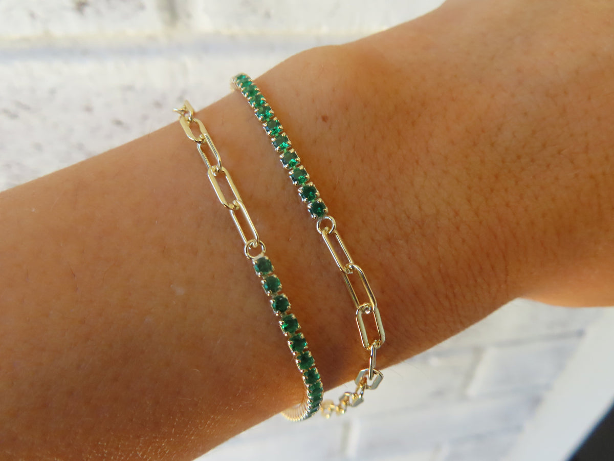 Open Link Gemstone Bracelet | Restivo Jewelers