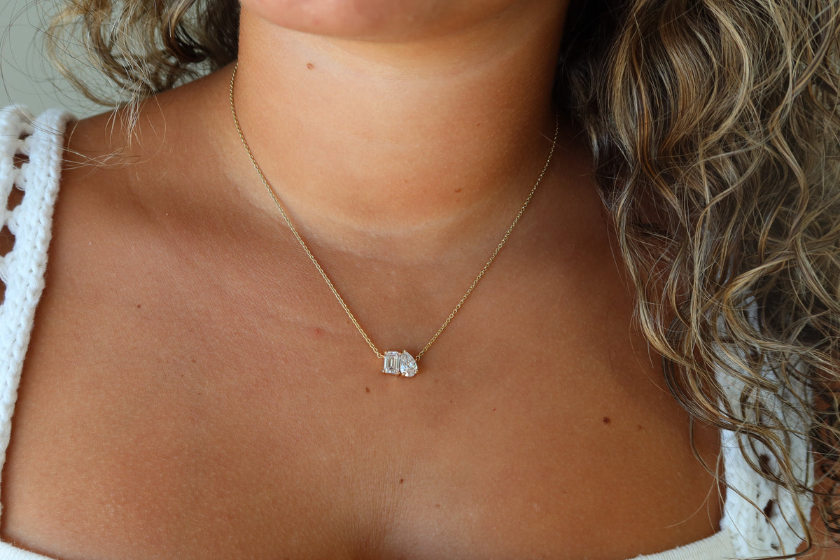 Toi et Moi Necklace 2 CTW | Restivo Jewelers