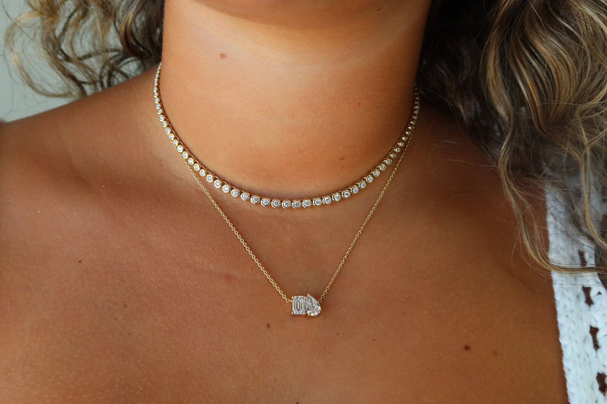 Toi et Moi Necklace 2 CTW | Restivo Jewelers