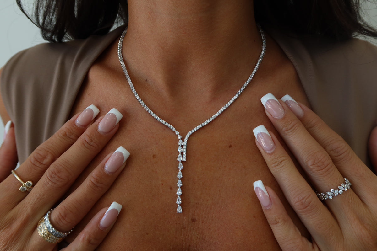 Crystal Lariat Tennis Necklace | Restivo Jewelers