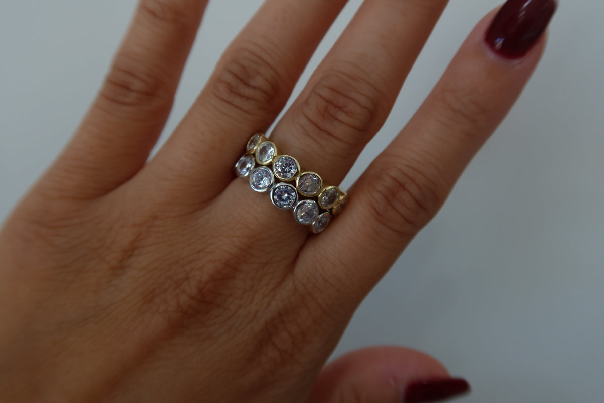 Big CZ Bezel Band | Restivo Jewelers