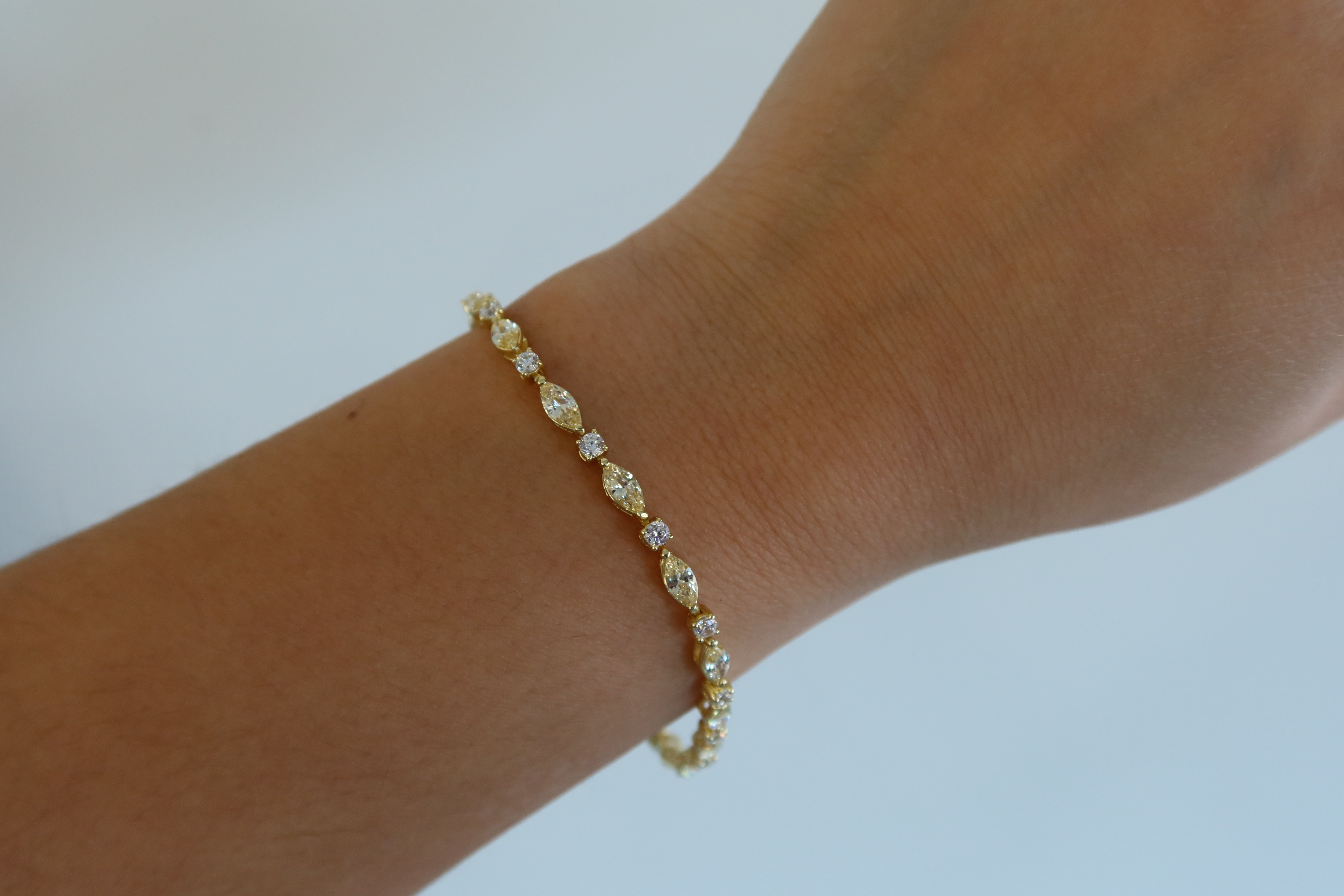 Yellow Marquise CZ Tennis Bracelet