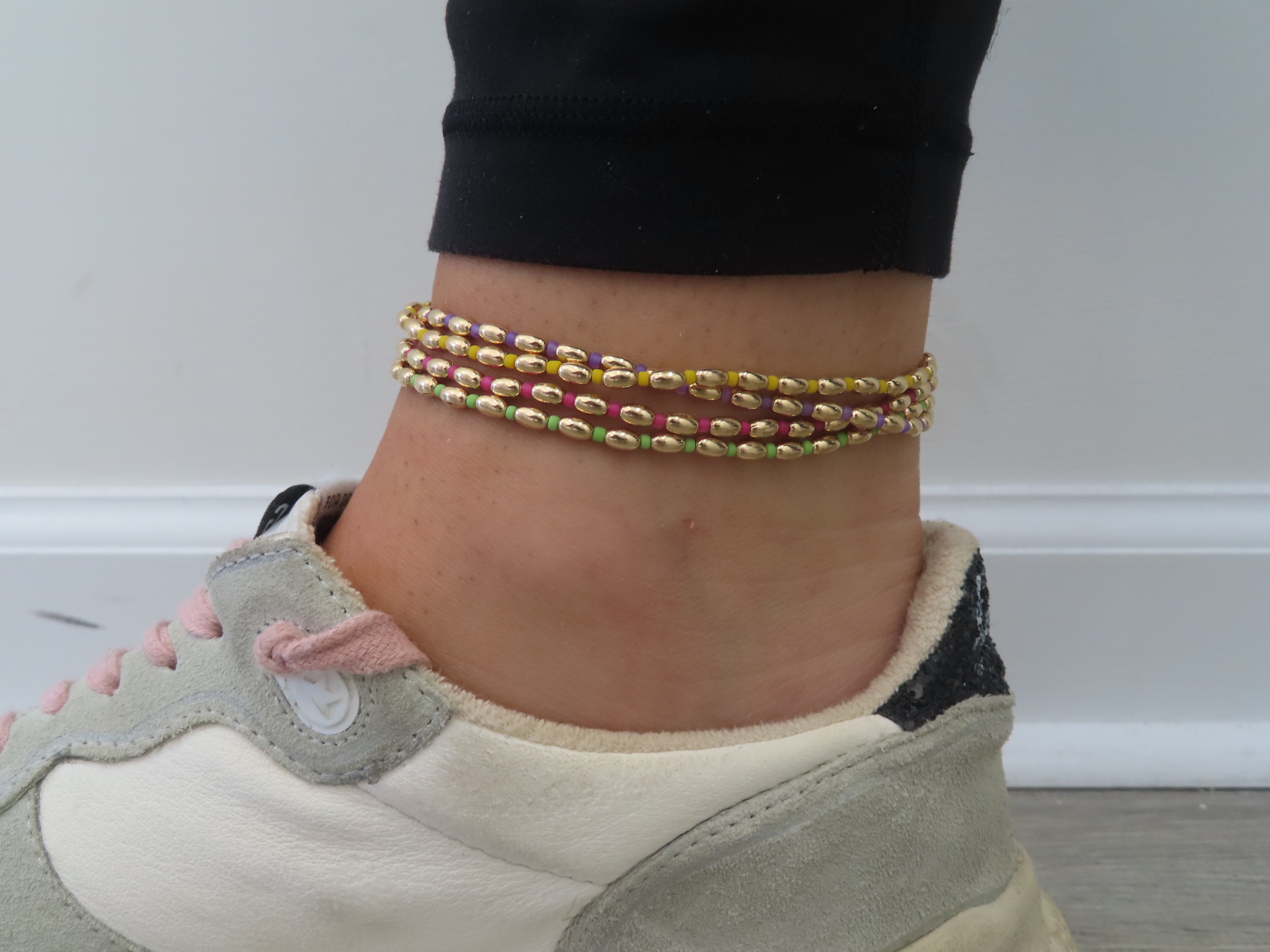 14K GOLD FILLED COLOR BALL ANKLET
