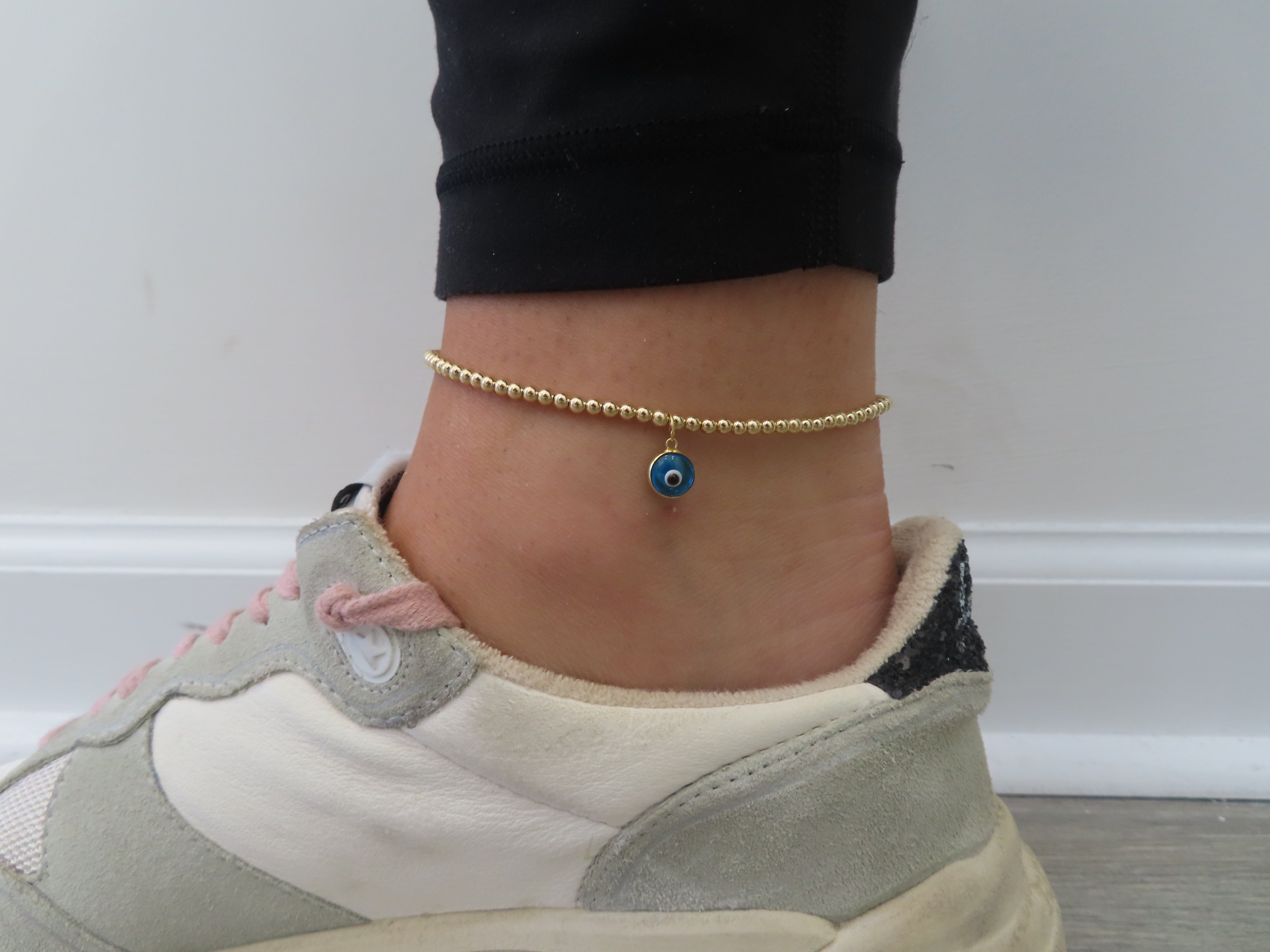 14K GOLD FILLED Evil Eye Anklet