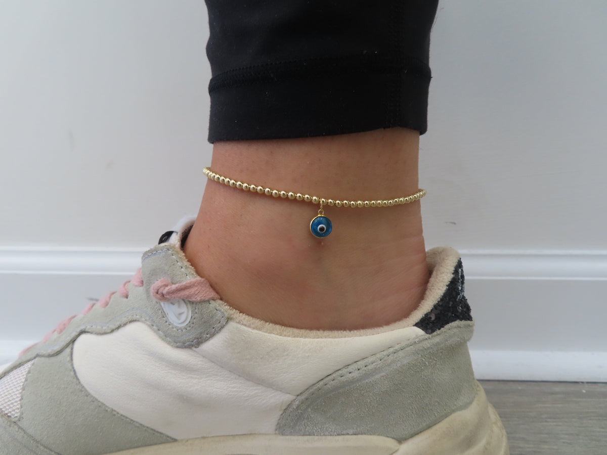 Gold Filled Evil Eye Anklet | Restivo Jewelers