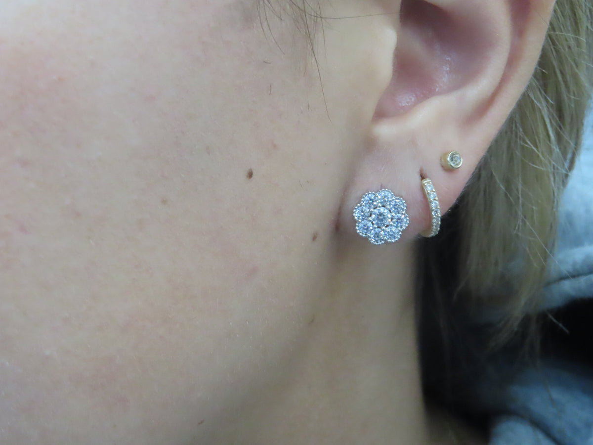 Flower CZ Studs | Restivo Jewelers
