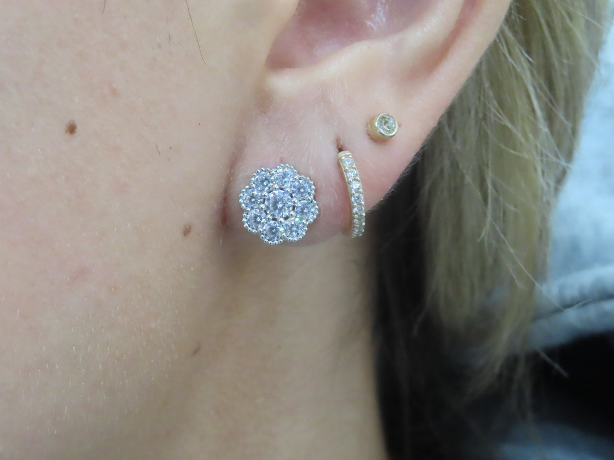Flower CZ Studs | Restivo Jewelers