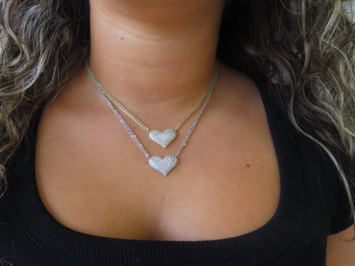 Puff Heart Choker Necklace | Restivo Jewelers