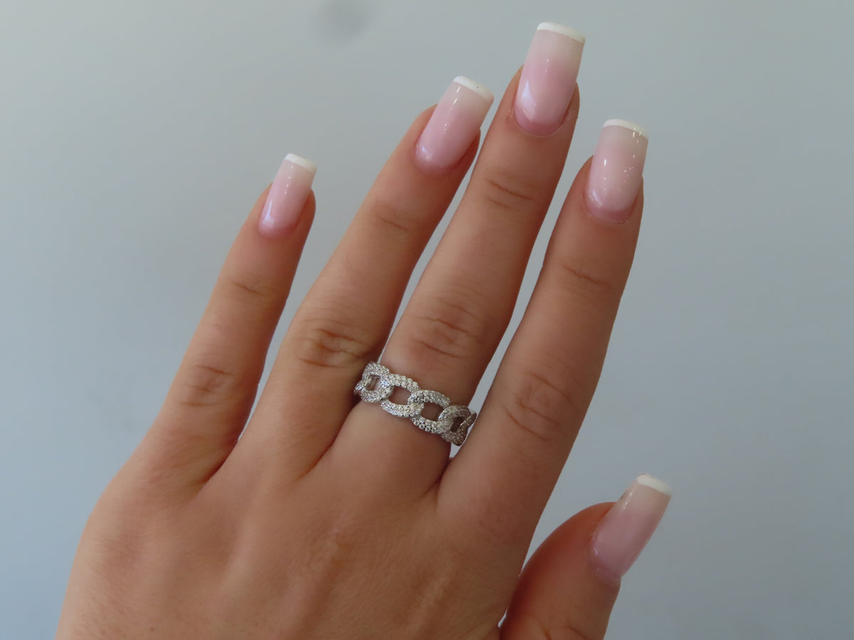 CZ Link Ring | Restivo Jewelers