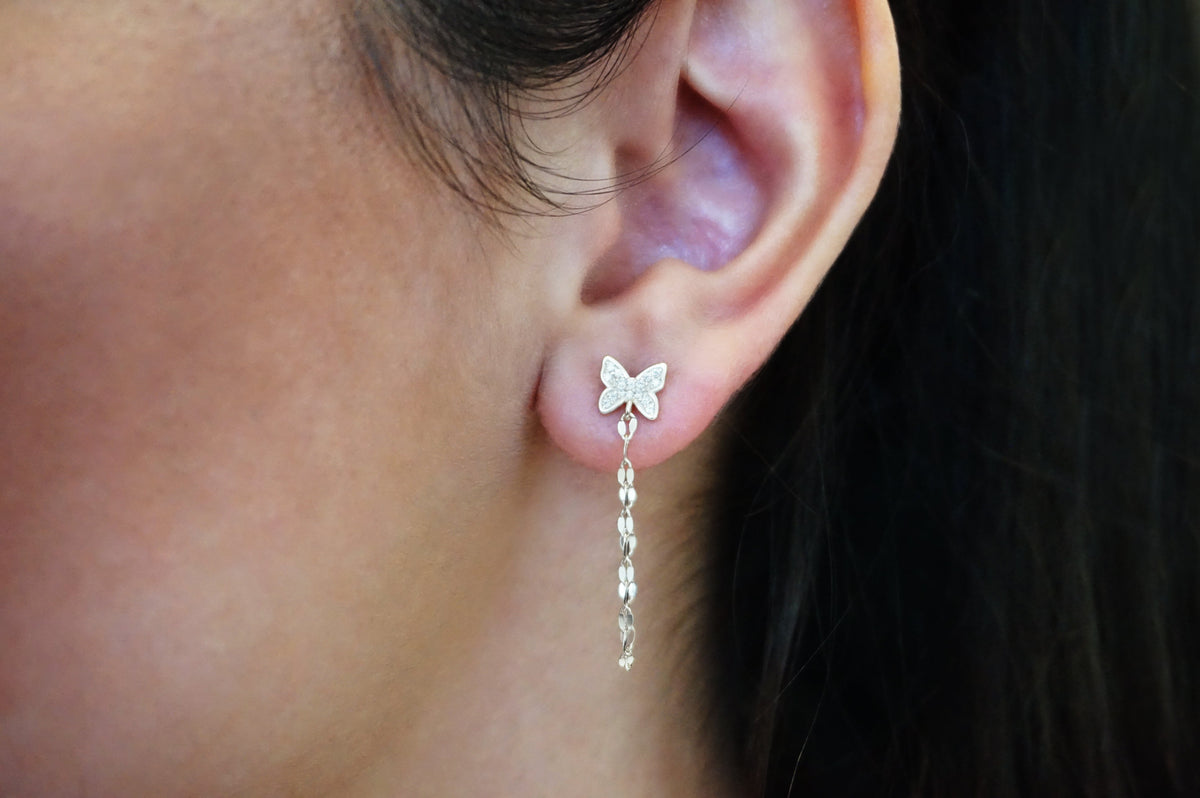 Mini Butterfly Chain Drops | Restivo Jewelers