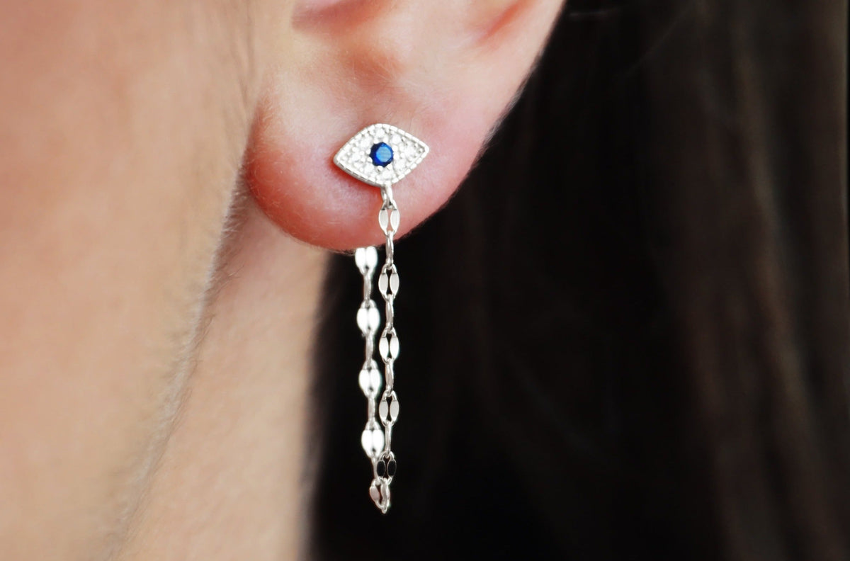 Mini Evil Eye Drop Earrings | Restivo Jewelers