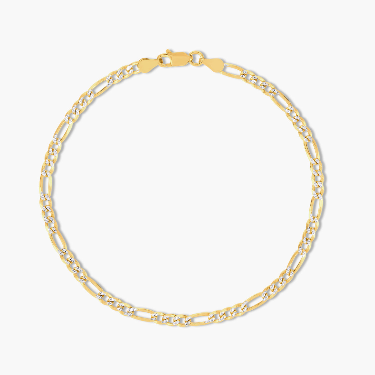 Mini Two Tone Figaro Bracelet | Restivo Jewelers