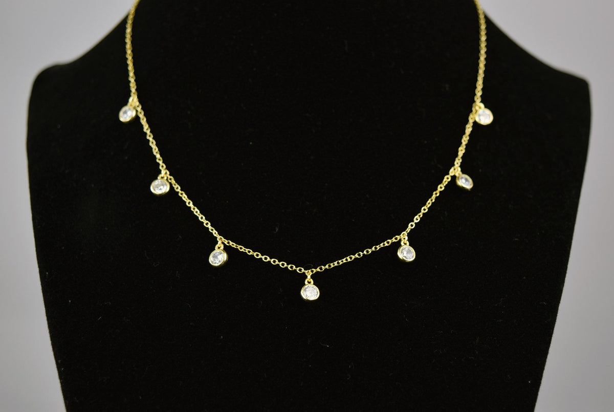 CZ Bezel Drop Necklace | Restivo Jewelers