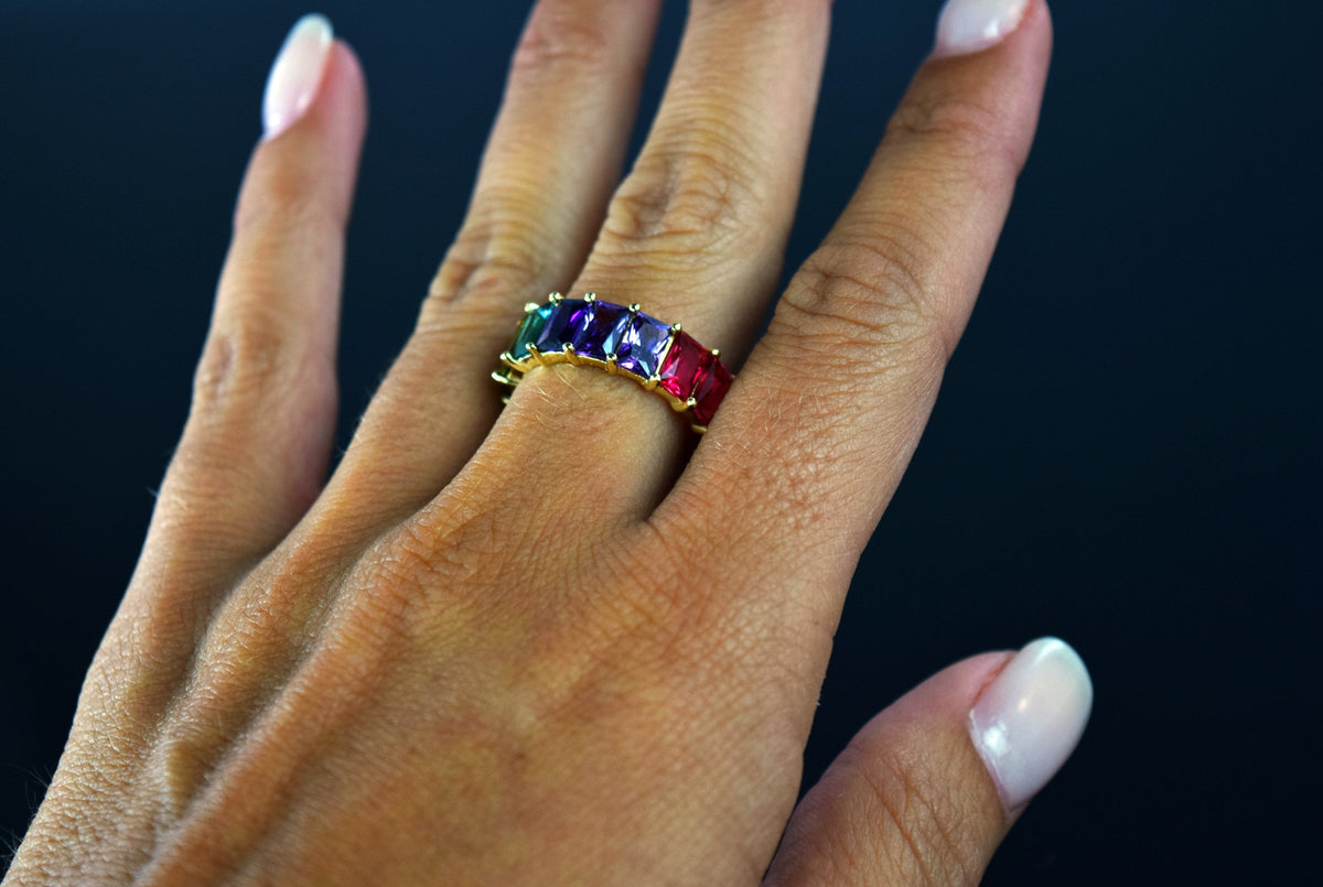 Ombre Emerald Cut CZ Band | Restivo Jewelers