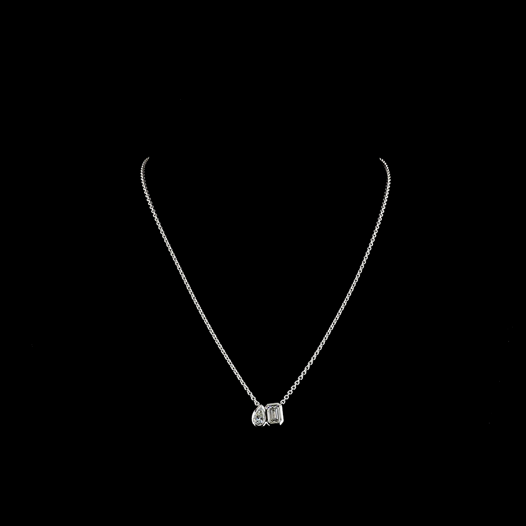 Toi et Moi Bezel Necklace | Restivo Jewelers