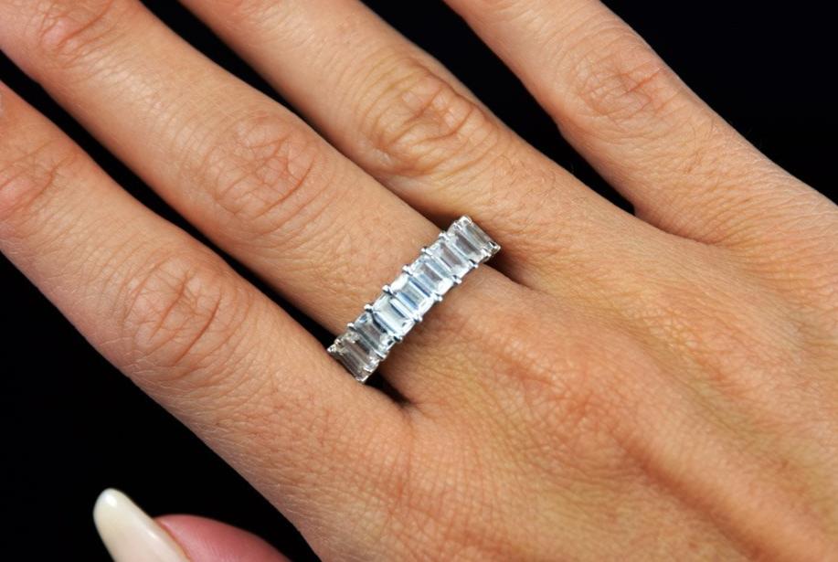 Mini Emerald Cut CZ Band | Restivo Jewelers