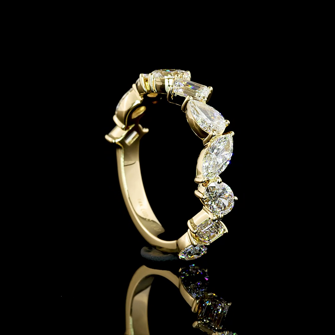 14K Mix Shape 3/4 Eternity Band | Restivo Jewelers