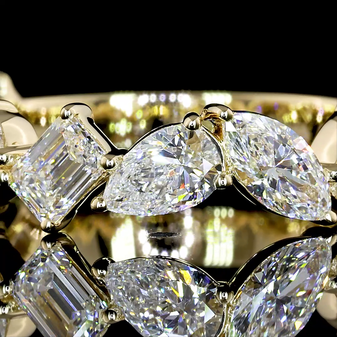 14K Mix Shape 3/4 Eternity Band | Restivo Jewelers