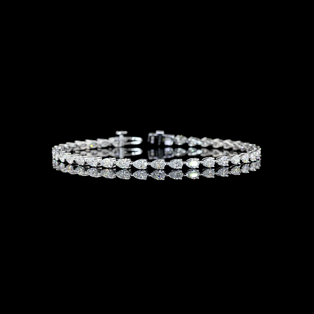 14K Pear Shape Lab Tennis Bracelet 4 CTW | Restivo Jewelers