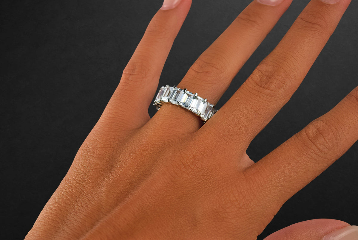 Emerald Cut CZ Band | Restivo Jewelers